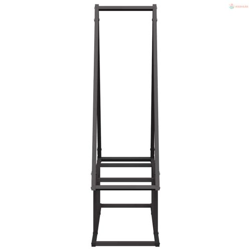 Fekete hidegen hengerelt acél tűzifatároló 80x25x90 cm