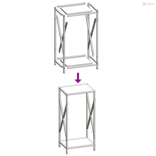 Fehér hidegen hengerelt acél tűzifatároló 34x25x70 cm