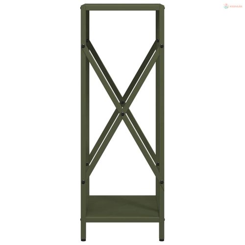 Olívazöld hidegen hengerelt acél tűzifatároló 34x25x70 cm