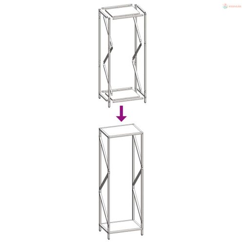 Fehér hidegen hengerelt acél tűzifatároló 34x25x100 cm
