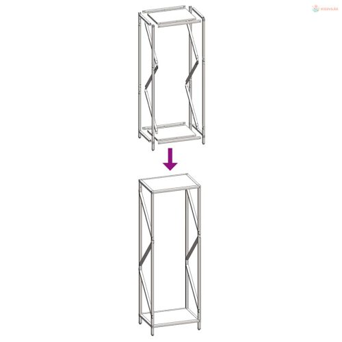 Olívazöld hidegen hengerelt acél tűzifatároló 34x25x100 cm