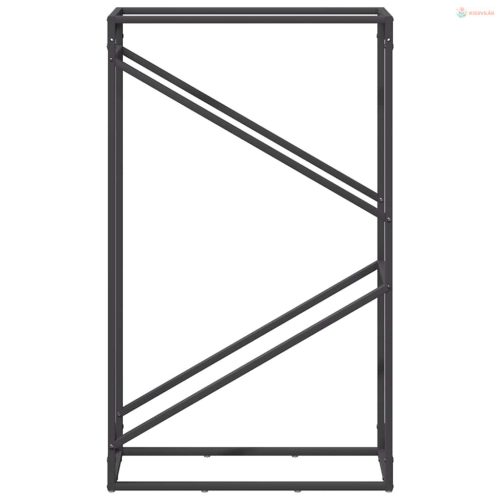 Fekete hidegen hengerelt acél tűzifatároló 60x25x100 cm