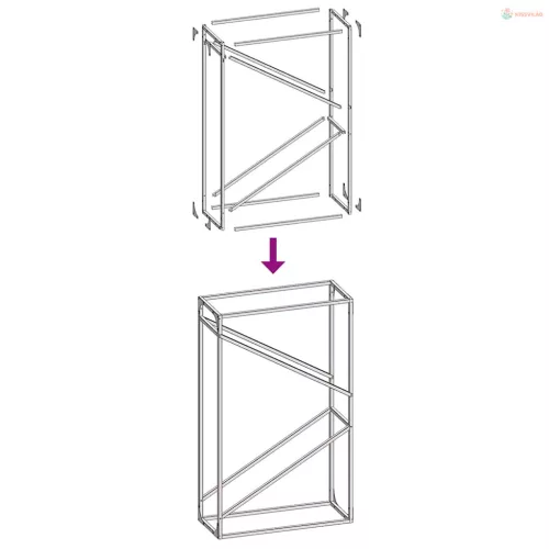 Antracitszürke hidegen hengerelt acél tűzifatároló 60x25x100 cm