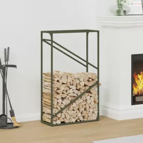   Olívazöld hidegen hengerelt acél tűzifatároló 60x25x100 cm