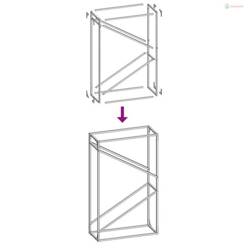 Olívazöld hidegen hengerelt acél tűzifatároló 60x25x100 cm