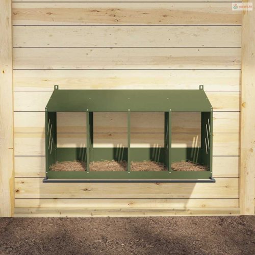 Olívazöld fémből fém csirke fészekrakó doboz 4 rekesszel