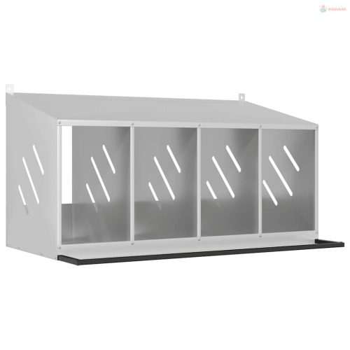 Horganyzott ezüst fém csirke fészekrakó doboz 4 rekesszel