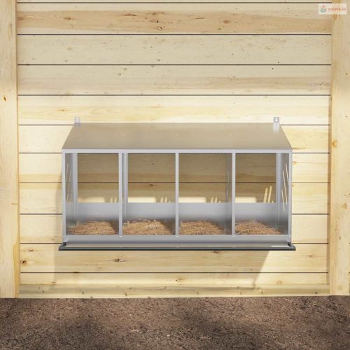 Horganyzott ezüst fém csirke fészekrakó doboz 4 rekesszel