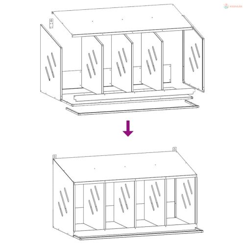 Horganyzott ezüst fém csirke fészekrakó doboz 4 rekesszel