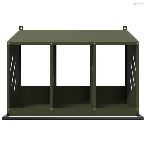 Olívazöld fémből fém csirke fészekrakó doboz 3 rekesszel