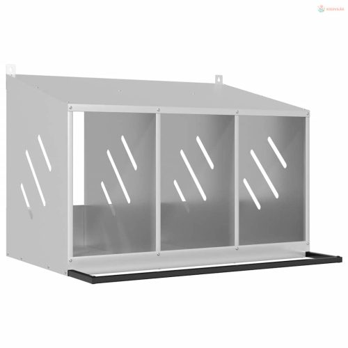 Horganyzott ezüst fém csirke fészekrakó doboz 3 rekesszel