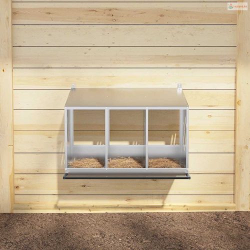 Horganyzott ezüst fém csirke fészekrakó doboz 3 rekesszel