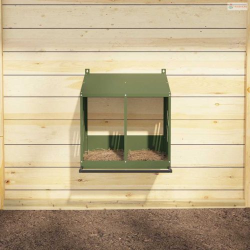 Olívazöld fémből fém csirke fészekrakó doboz 2 rekesszel