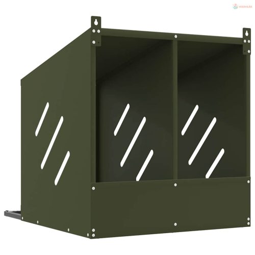 Olívazöld fémből fém csirke fészekrakó doboz 2 rekesszel