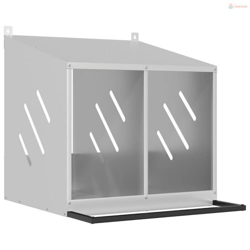 Horganyzott ezüst fém csirke fészekrakó doboz 2 rekesszel