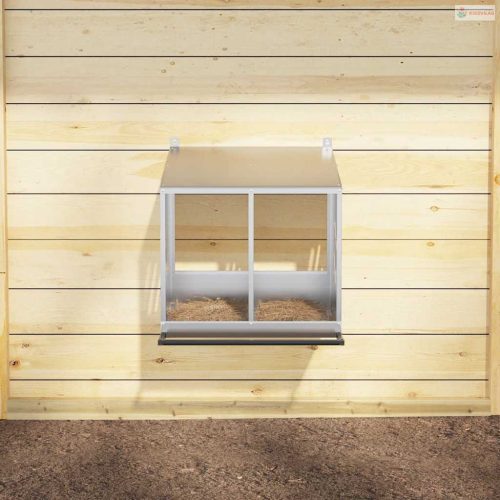 Horganyzott ezüst fém csirke fészekrakó doboz 2 rekesszel