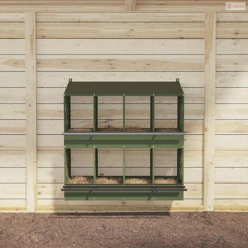 Olívazöld fémből fém csirke fészekrakó doboz 8 rekesszel