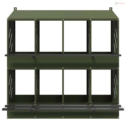 Olívazöld fémből fém csirke fészekrakó doboz 8 rekesszel