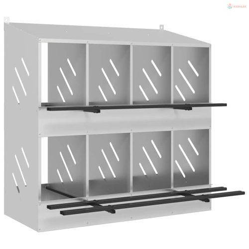 Horganyzott ezüst fém csirke fészekrakó doboz 8 rekesszel