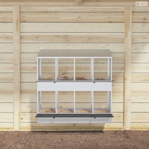 Horganyzott ezüst fém csirke fészekrakó doboz 8 rekesszel