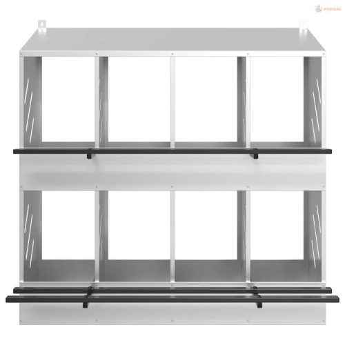 Horganyzott ezüst fém csirke fészekrakó doboz 8 rekesszel