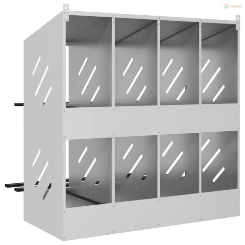 Horganyzott ezüst fém csirke fészekrakó doboz 8 rekesszel