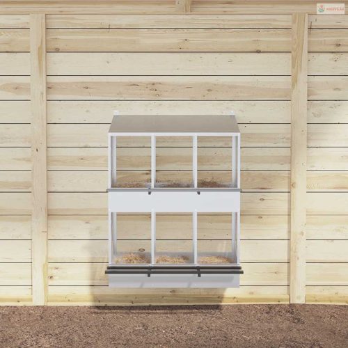 Horganyzott ezüst fém csirke fészekrakó doboz 6 rekesszel