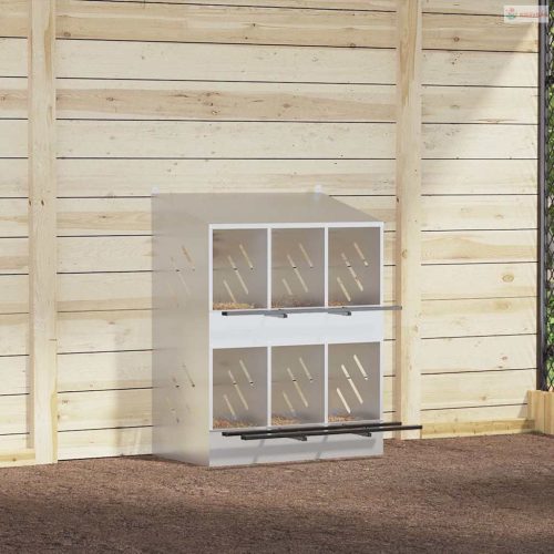 Horganyzott ezüst fém csirke fészekrakó doboz 6 rekesszel