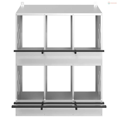 Horganyzott ezüst fém csirke fészekrakó doboz 6 rekesszel