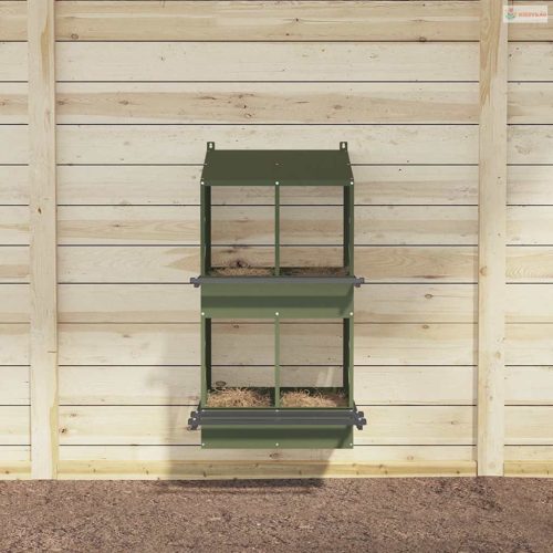 Olívazöld fémből fém csirke fészekrakó doboz 4 rekesszel