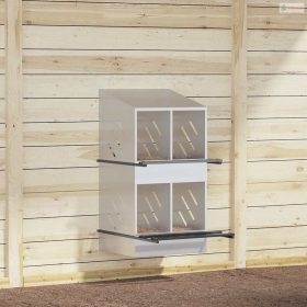   Horganyzott ezüst fém csirke fészekrakó doboz 4 rekesszel