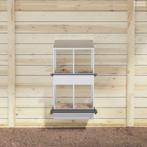 Horganyzott ezüst fém csirke fészekrakó doboz 4 rekesszel