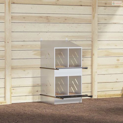 Horganyzott ezüst fém csirke fészekrakó doboz 4 rekesszel