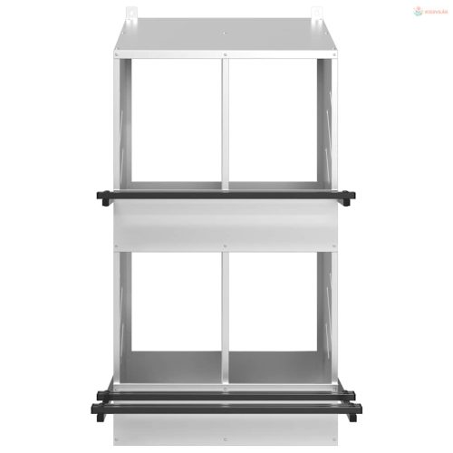 Horganyzott ezüst fém csirke fészekrakó doboz 4 rekesszel