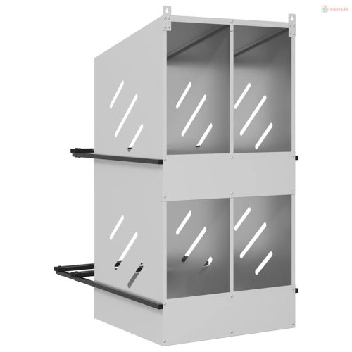 Horganyzott ezüst fém csirke fészekrakó doboz 4 rekesszel