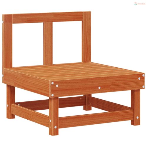 Kerti Középső Kanapé Tömör fenyő Viaszbarna 61 x 60,5 x 62 cm