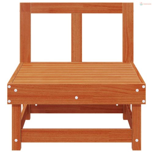 Kerti Középső Kanapé Tömör fenyő Viaszbarna 61 x 60,5 x 62 cm