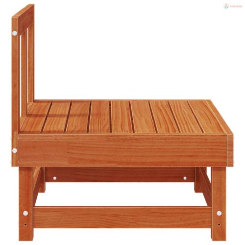 Kerti Középső Kanapé Tömör fenyő Viaszbarna 61 x 60,5 x 62 cm