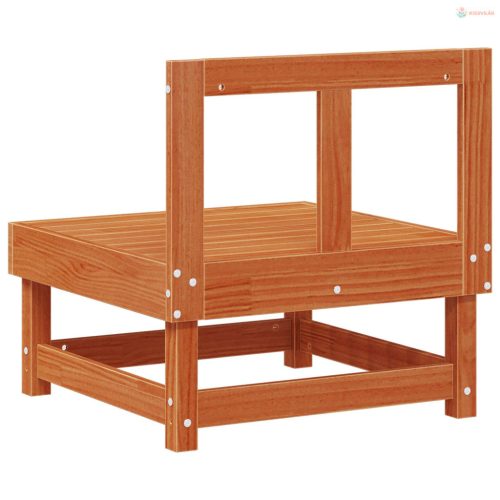 Kerti Középső Kanapé Tömör fenyő Viaszbarna 61 x 60,5 x 62 cm