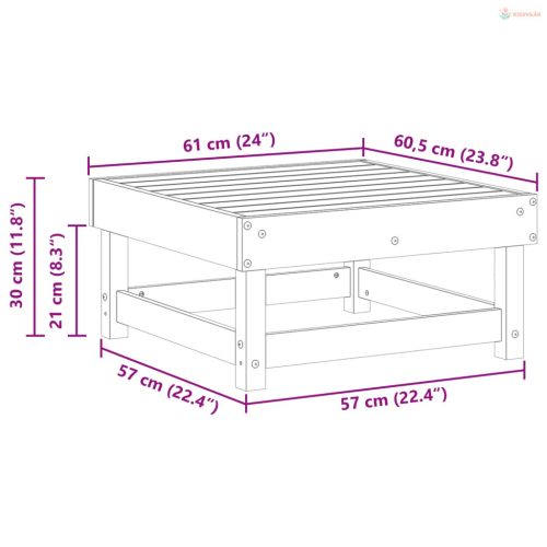 Kerti lábtartó Tömör fenyő Viaszbarna 61 x 60,5 x 30 cm