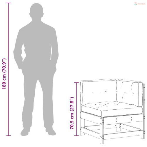 Kerti Sarokkanapé Tömör Fenyőfa Viaszbarna