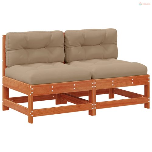 Kerti Középső Kanapé Tömör Fenyőfa Viaszbarna