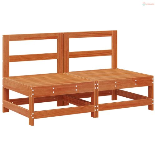 Kerti Középső Kanapé Tömör Fenyőfa Viaszbarna