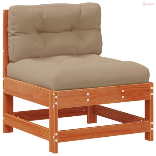 Kerti Középső Kanapé Tömör Fenyőfa Viaszbarna