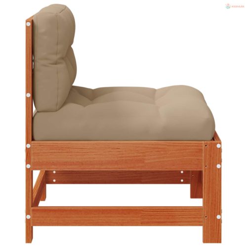 Kerti Középső Kanapé Tömör Fenyőfa Viaszbarna