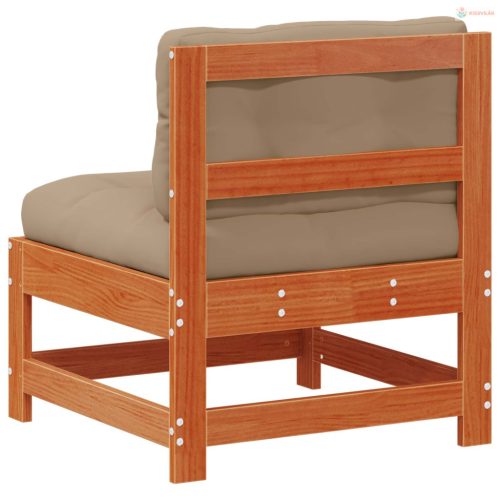 Kerti Középső Kanapé Tömör Fenyőfa Viaszbarna