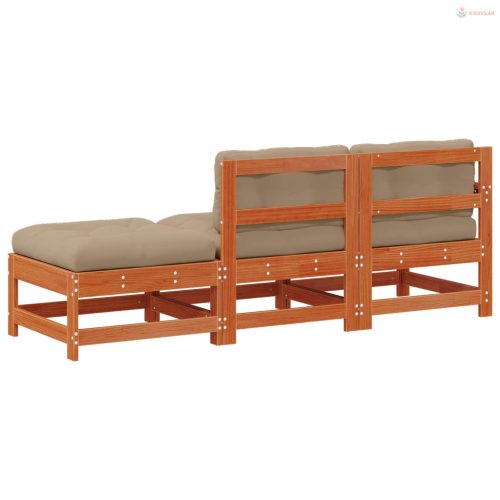 Sarokkanapé egységek párnával Viaszbarna 190 x 62 x 70,5 cm