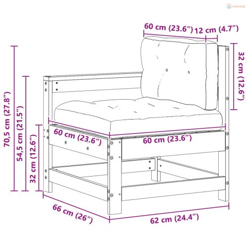 Kerti Sarokkanapé Tömör Fenyőfa Viaszbarna