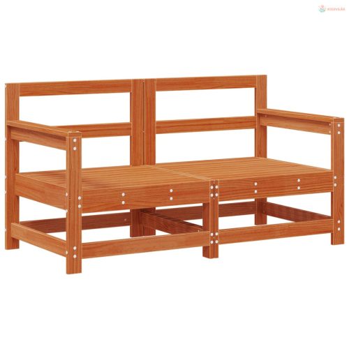 2 Darab Kerti Sarokkanapé Tömör Fenyőfa Viaszbarna