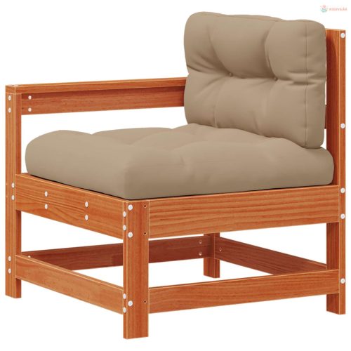 2 Darab Kerti Sarokkanapé Tömör Fenyőfa Viaszbarna